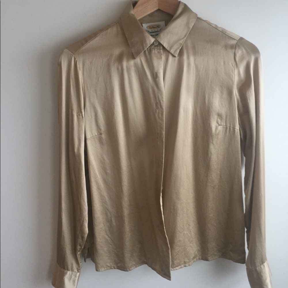 Gold button down shirt